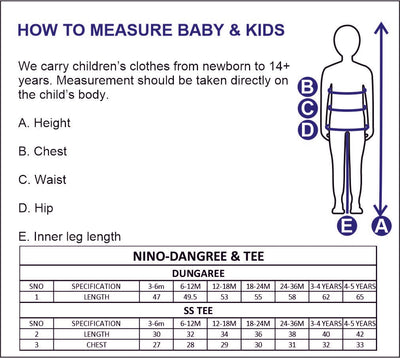 Nino Bambino 100% Organic Cotton Dungaree Dress Set For Baby Girls