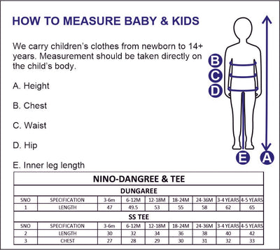Nino Bambino 100% Organic Cotton Dungaree With Attached T-Shirt For Baby Girls