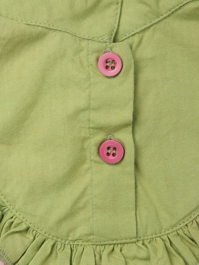 Nino Bambino 100% Organic Cotton Half Sleeve Floral Printed Short/Mini Dress For Baby Girls