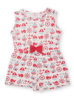 Nino Bambino 100% Organic Cotton Ship, Wheal & Anchor Print Sleeve Less Jumpsuit For Baby Girls