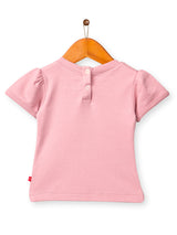 Nino Bambino 100% Organic Cotton Round Neck Pink Tops/T-shirts For Baby Girls