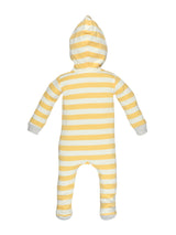 Nino Bambino 100% Organic Cotton Full Sleeve Footie Zipper Hoodie Romper For Baby Boy