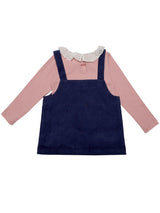 Nino Bambino 100% Organic Cotton Dungaree With T-Shirt For Baby Girls