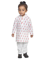 Nino Bambino 100% Organic Cotton Full Sleeve Pineapple Kurta & White Pajama For Baby Boy