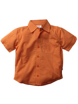 Nino Bambino 100% Organic Cotton Solid Orange Color Half Shirt For Boy