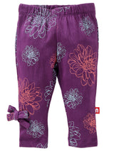 Nino Bambino 100% Organic Cotton Purple & Peach Color Legging Sets Pack Of 2 For Baby Girls