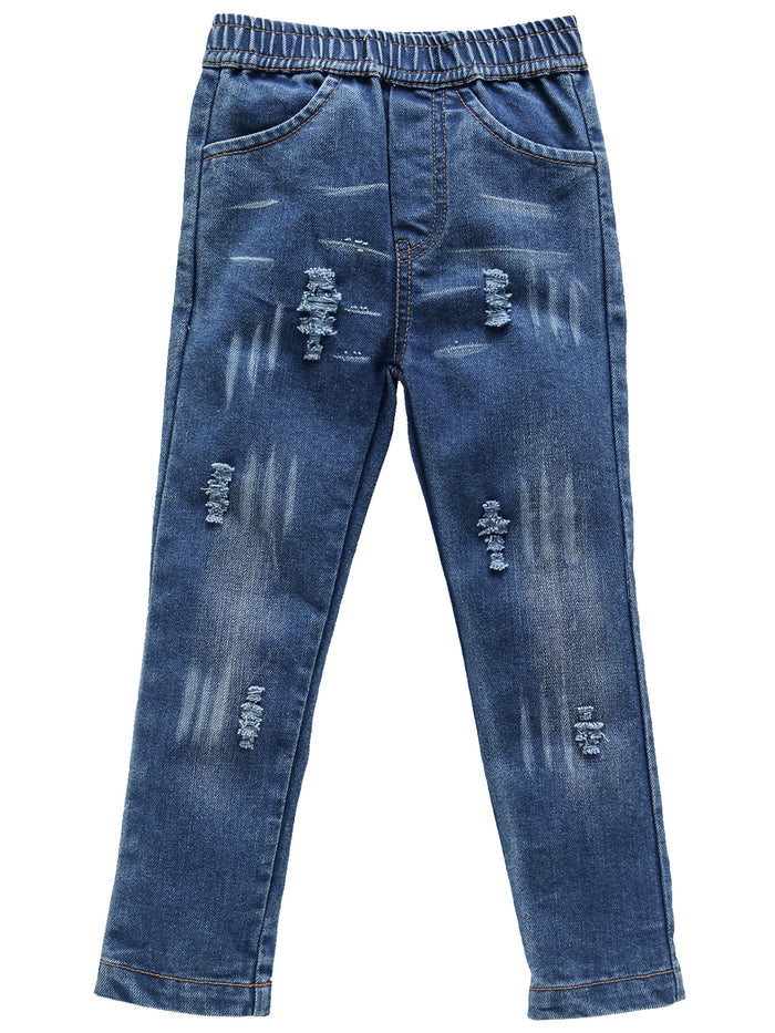 Nino Bambino 100% Organic Cotton Denim Blue Jeans For Baby Girls
