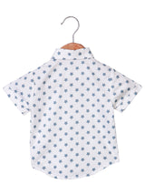 Nino Bambino 100% Organic Cotton Star Print Half Sleeve White Shirt For Baby Boy