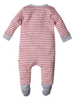 Nino Bambino 100% Organic Cotton Multi-Color Full Sleeve Round Nack Striped Footed Zipper FullRomper For Unisex Baby