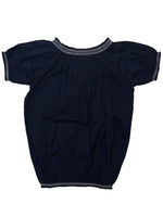 Nino Bambino 100% Organic Cotton Round Nack Half Sleeve Dark Grayish Navy Color Top For Baby Girls