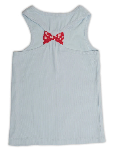 Nino Bambino 100% Organic Cotton Sky Blue Tank Top/Vest For Girls