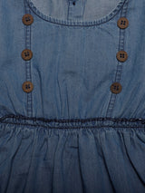 Nino Bambino 100% Organic Cotton Long Sleeve Denim Dress For Baby Girls