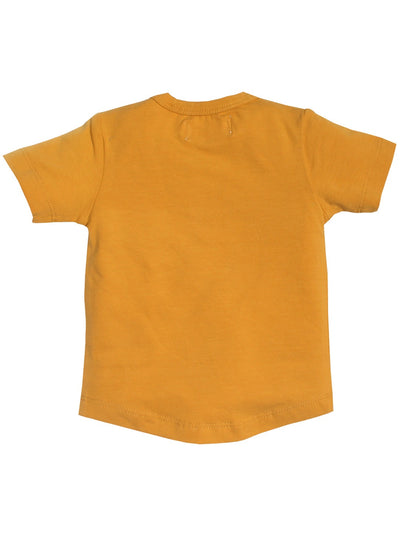 Nino Bambino 100% Organic Cotton Short Sleeve Mustard Color T-Shirt For Baby Boy