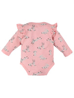 Nino Bambino 100% Organic Cotton Long Sleeves Pink Bodysuit For Baby Girls