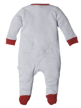 Nino Bambino 100% Organic Cotton Round Neck Full Sleeve Zipper Footie Romper For Unisex Baby