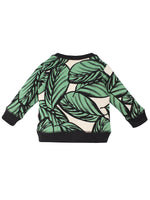 Nino Bambino 100% Organic Cotton Full Sleeve Round Neck Leaf Print Sweatshirt For Baby Girls