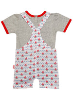 Nino Bambino 100% Organic Cotton Dungaree With T-shirt Set For Baby Girls