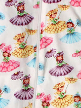 Nino Bambino 100% Organic Cotton Long Sleeve Multi-Color Full Zipper Romper For Baby Girls