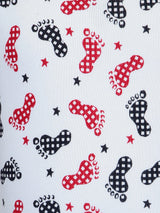 Nino Bambino 100% Organic Cotton Round Neck Foot Print Half Sleeve Bodysuit for Baby Boy