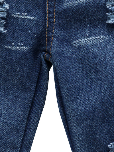 Nino Bambino 100% Organic Cotton Denim Blue Jeans For Baby Girls