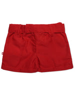 Nino Bambino 100% Organic Cotton Red Color Shorts For Babies & Kids Girls