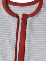 Nino Bambino 100% Organic Cotton Round Neck Full Sleeve Zipper Footie Romper For Unisex Baby