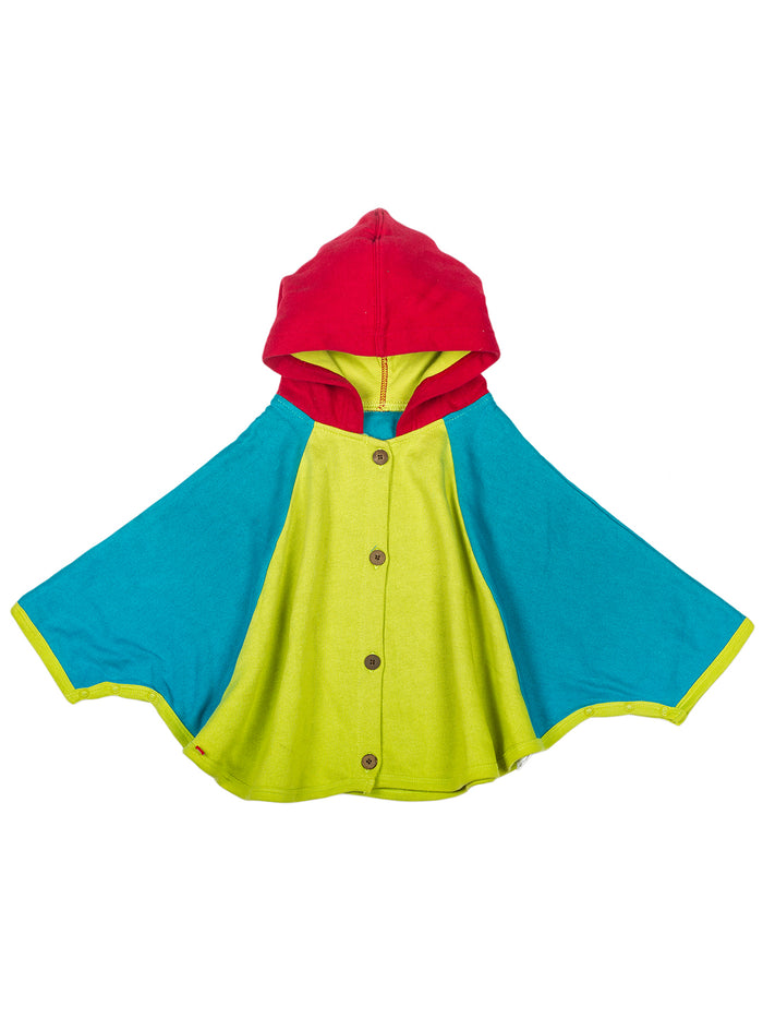 Nino Bambino Anti-Pill Polyester Recycled Polar Fleece Half Sleeve Multi-Color Poncho Top Wear For Girls
