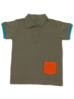 Nino Bambino 100% Organic Cotton Short Sleeve Grey Polo Shirt For Boy