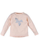 Nino Bambino 100% Organic Cotton Full Sleeve Round Nack Bird Print T-Shirt For Baby Girls