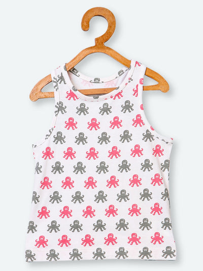 Nino Bambino 100% Organic Cotton Octopus Print Tank Top and Skirt Set For Baby Girls