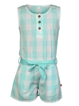 Nino Bambino 100% Organic Cotton Round Neck Sleeveless Jumpsuit With Belt For Girls