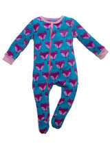 Nino Bambino Anti-Pill Polyester Recycled Polar Fleece Long Sleeve Blue Color Footed Zipper Romper For Unisex Baby