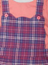 Nino Bambino 100% Organic Cotton Full Sleeves T-Shirt with Dungaree Dress For Baby Girls