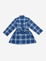 Nino Bambino 100% Organic Cotton Long Sleeves Checked Waistcoat/Dress For Baby Girls