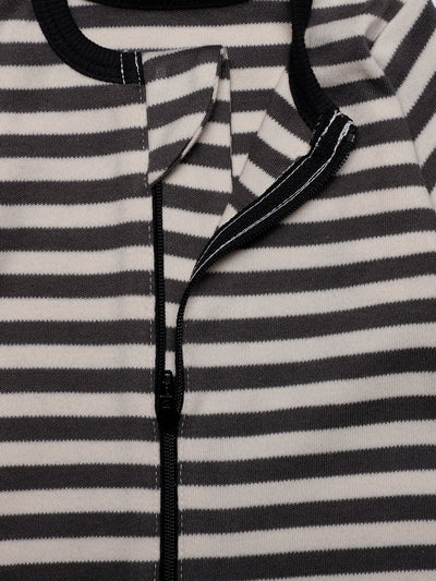 Nino Bambino 100% Organic Cotton Long Sleeve Zipper Romper For Unisex Baby