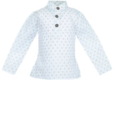 Nino Bambino 100% Organic Cotton Round Neck Full Sleeves Printed White Tunic Tops for Baby Girls