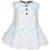 Nino Bambino 100% Organic Cotton Sleeveless Round Nack Multi-Color Frock Dress For Baby Girls