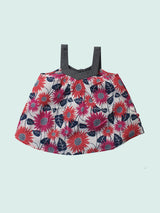 Nino Bambino 100% Organic Cotton Flower Print Sleeveless Top With Short For Baby Girls