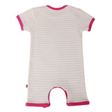 Nino Bambino 100% Organic Cotton Anchor Print Short Sleeve Lap Shoulder Pink Romper For Baby Girls