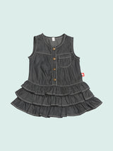 Nino Bambino 100% Cotton Denim Dress with Bloomer For Baby Girls