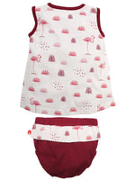 Nino Bambino 100% Organic Cotton Sleeveless Dress With Bloomer For Baby Girls