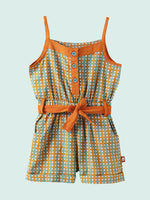Nino Bambino 100% Organic Cotton Sleeveless Checked Jumpsuit Dress for Baby Girl