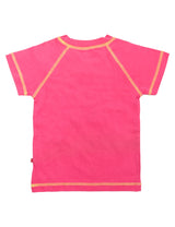 Nino Bambino 100% Pure Organic Cotton Half Sleeve Round Neck Butterfly Applique Pink Color T-shirts for Baby Girls