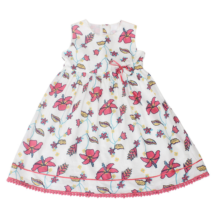 Nino Bambino 100% Organic Cotton Floral Print Frock Dress For Girls