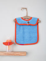 Nino Bambino 100% Organic Cotton Aqua Color Infant/Baby Bib With Bottle Drip.