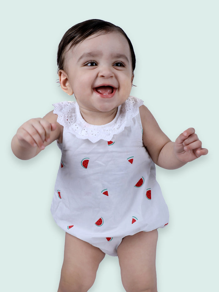 Nino Bambino 100% Organic Cotton Round Neck Sleeveless Bodysuit For Baby Girls