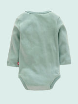 Nino Bambino 100% Organic Cotton Long Sleeve Lap Shoulder Aqua Color Bodysuits For Unisex Baby