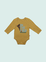 Nino Bambino 100% Organic Cotton Long Sleeve Yellow Color Bodysuit For Unisex Baby