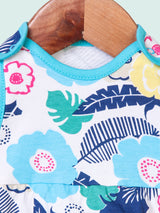 Nino Bambino 100% Organic Cotton Multi-Color Sleeveless Onesie Dress For Baby Girls