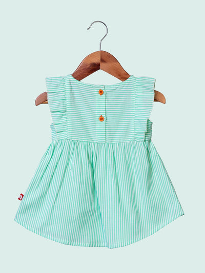 Nino Bambino 100% Organic Cotton Sleeveless Short/Mini Dresses With Bow For Baby Girls